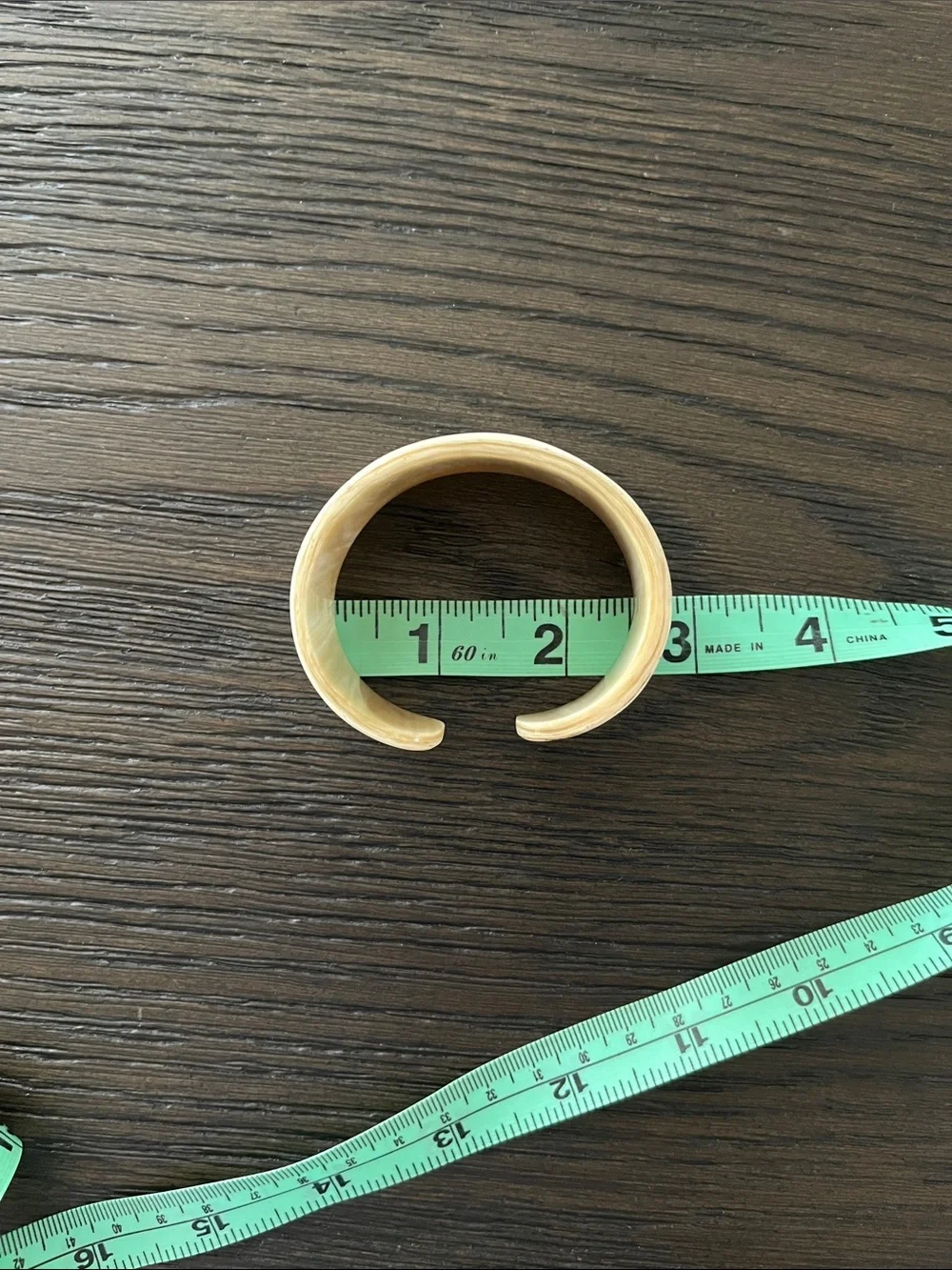 Cream and Tan Toned Bone Wide Cuff Bracelet